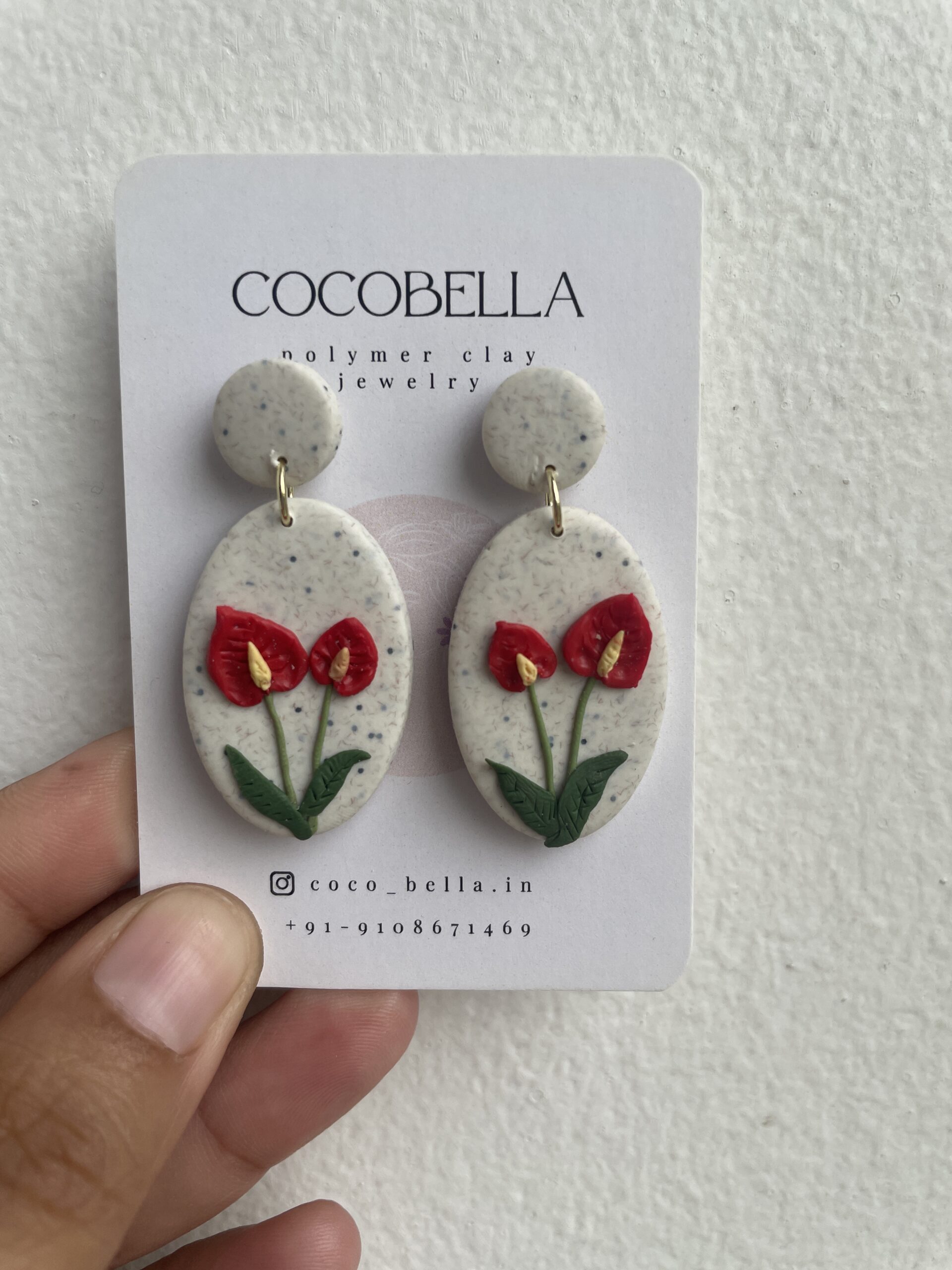 Red Anthurium Earrings