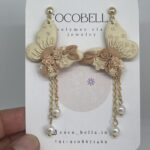 Beige Butterfly Earrings