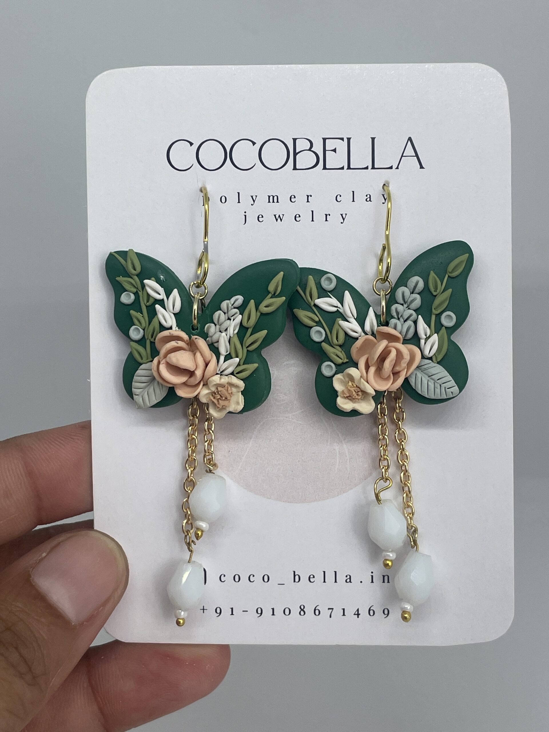 Emerald Butterfly Earrings