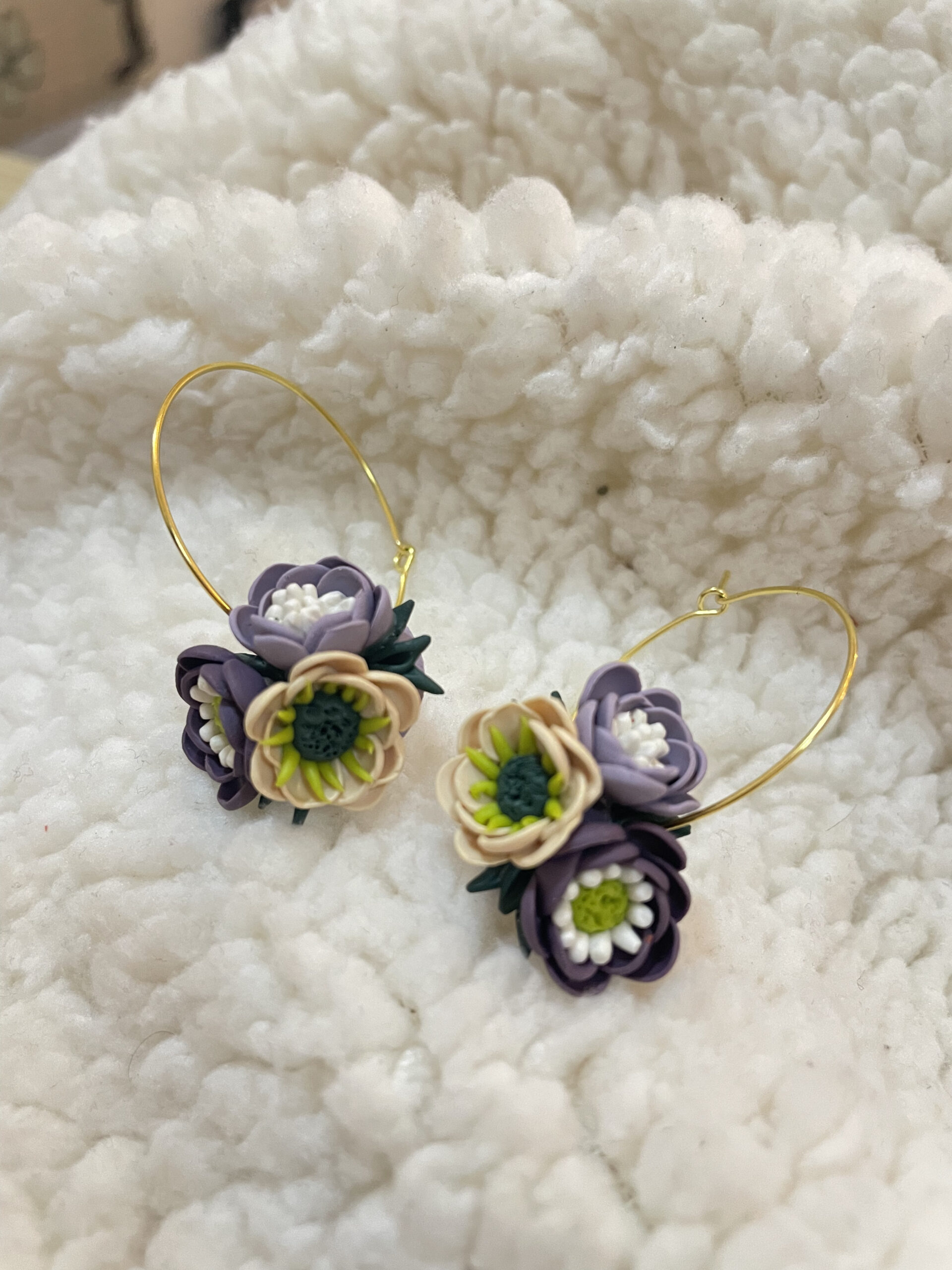 Purples And Beige Floral Bunch