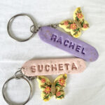 Butterfly Charm With Name Tag Keychain