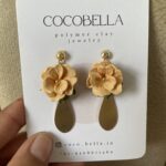 Pastel Orange Flower Earrings