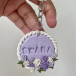 Purple Floral Garden Keychain