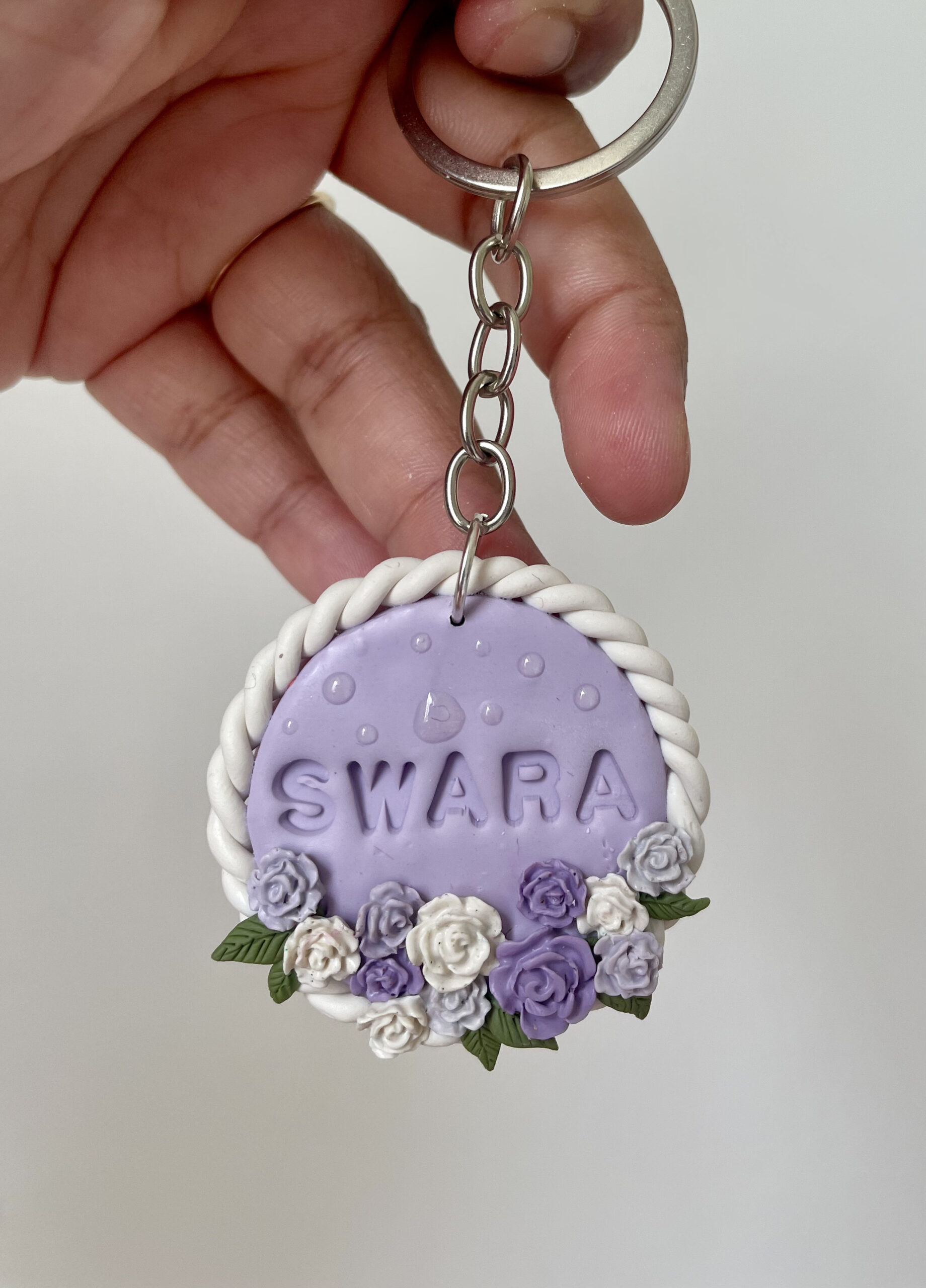 Purple Floral Garden Keychain