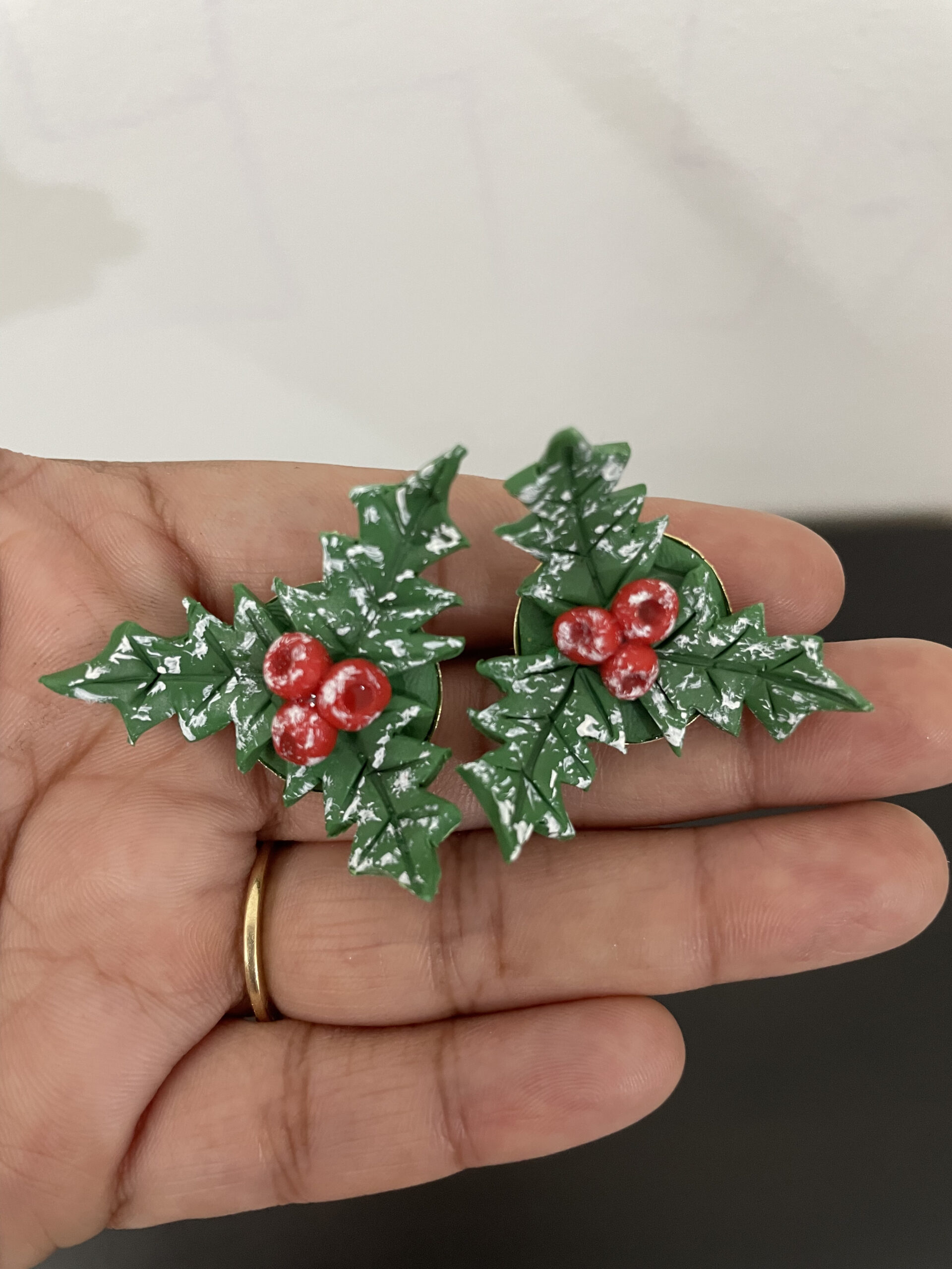 Christmas Holy Leaf Earrings