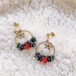 Christmas Pinecone Wreath Earrings