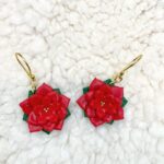 Christmas Poinsettia Earrings