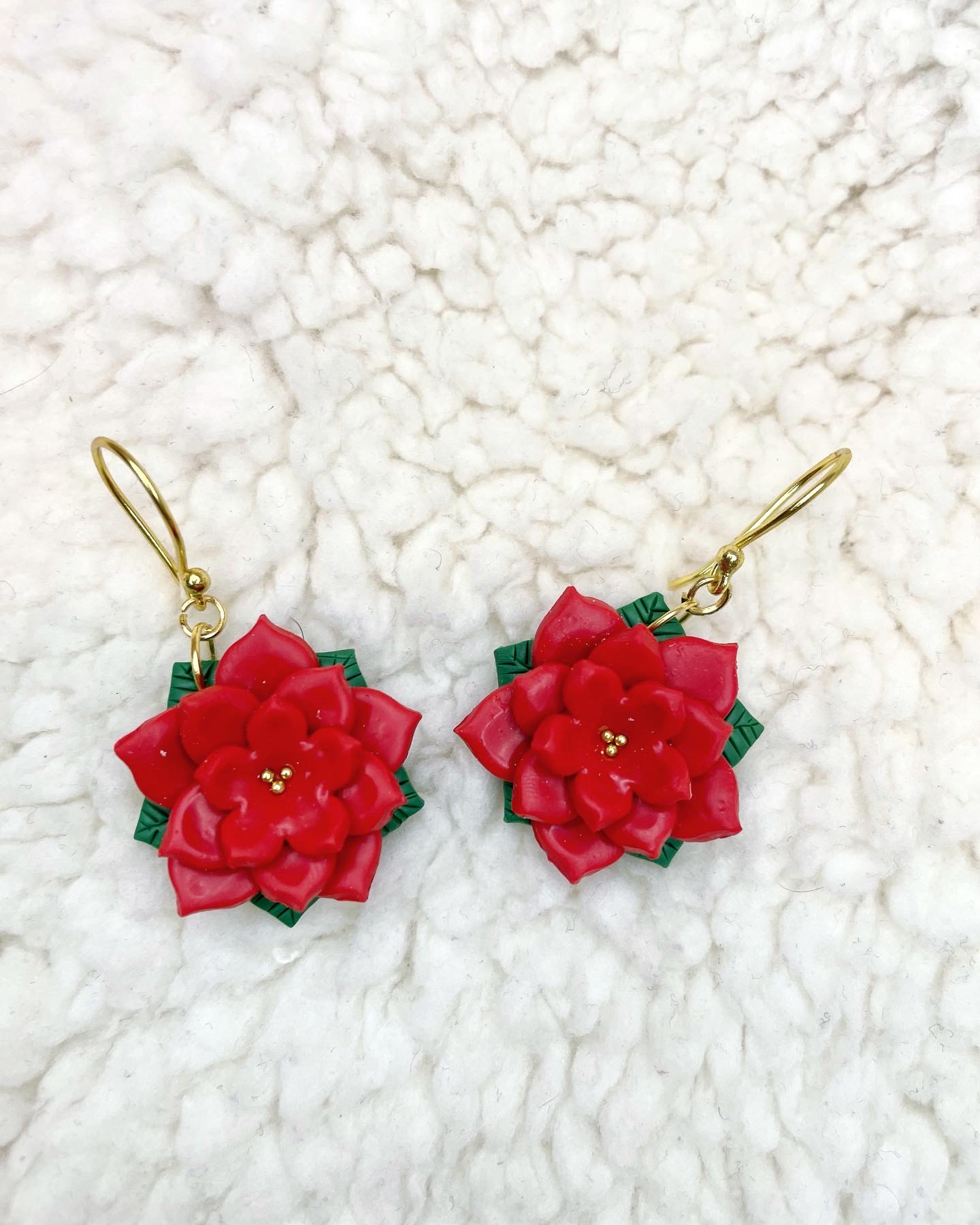 Christmas Poinsettia Earrings