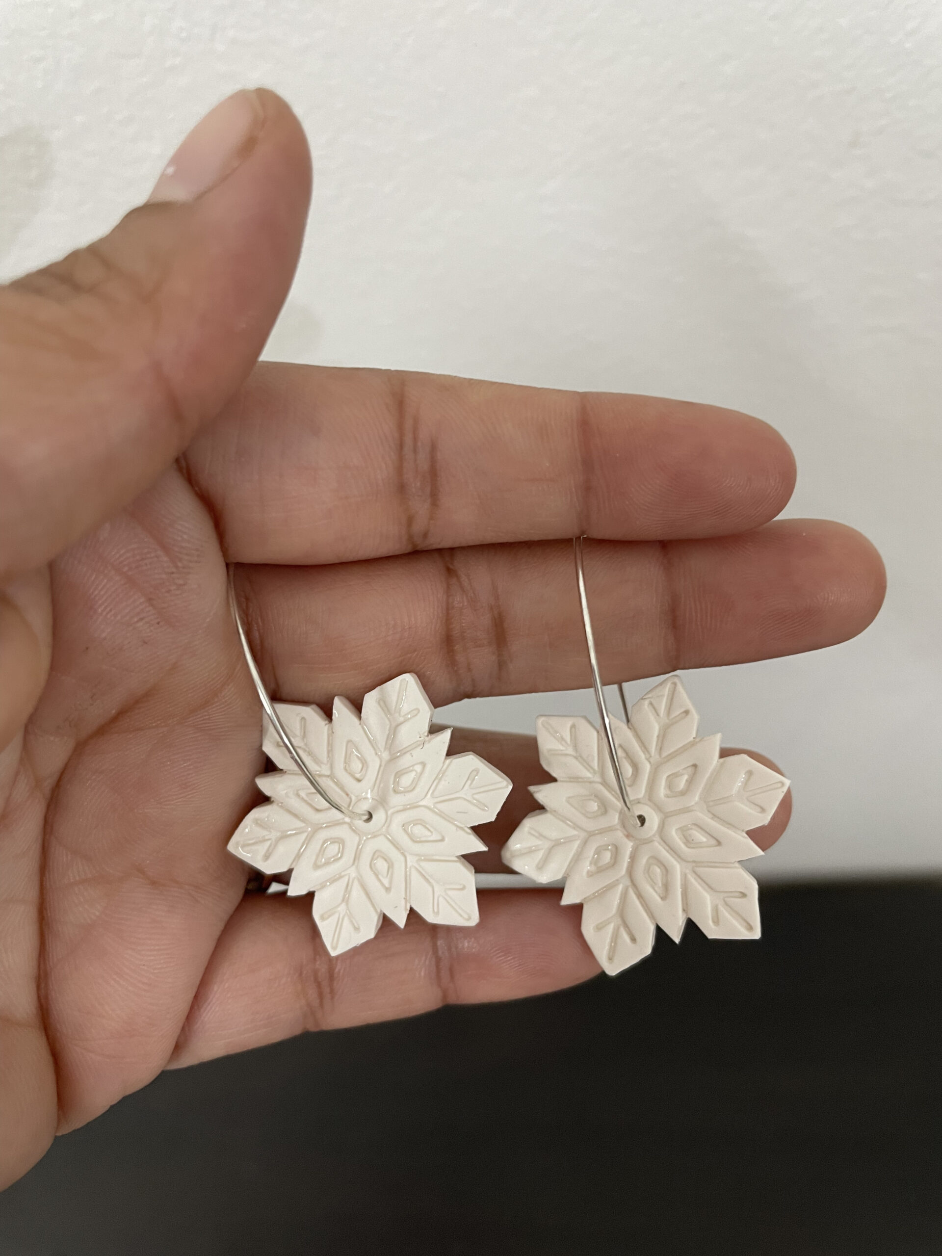 Snowflake Hoops Earrings